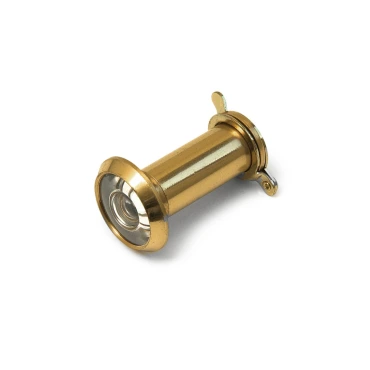 Deurspion messing gepolijst - Ø14mm - Voor deurdikte 36-60mm - ZONDER afsluitklepje - 200° zichtveld