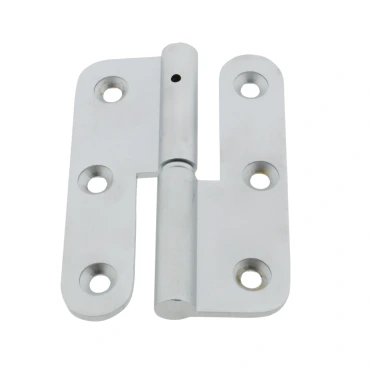 Paumelle ronde hoek 90x63mm Links Messing mat chroom