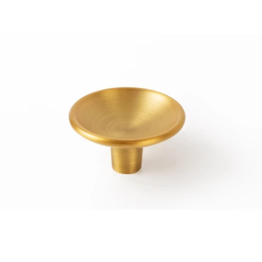 Meubelknop rond Disc - Ø38mm - Hoogte: 20,4mm - Mat messing