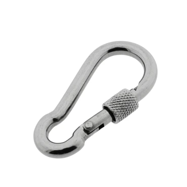 Karabijnhaak 5x50 RVS 316 met borgmoer