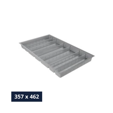 Bestekinzet Hettich OrgaTray 590 - Breedte 357 mm - Diepte 462 mm - Zilver