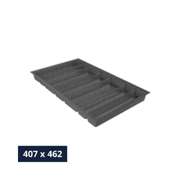 Bestekinzet Hettich OrgaTray 590 - Breedte 407 mm - Diepte 462 mm - Antraciet