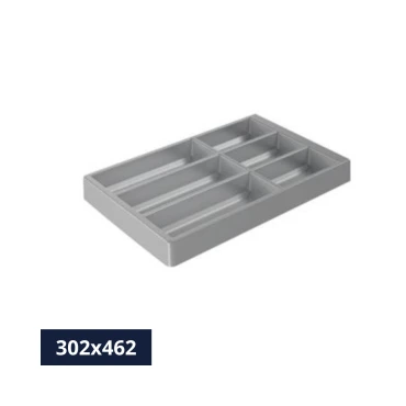 Bestekinzet Hettich OrgaTray 490 - Breedte 302 mm - Diepte 462 mm - Zilver