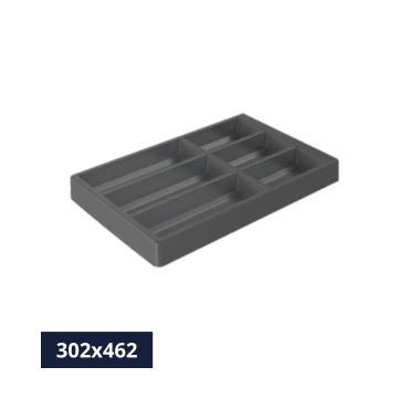 Bestekinzet Hettich OrgaTray 490 - Breedte 302 mm - Diepte 462 mm - Antraciet